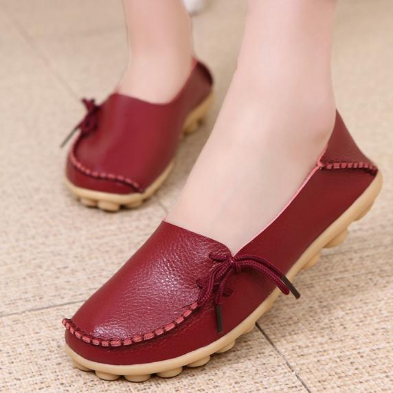 Flat Shoes Women 2018 Fashion Hollow PU Leather Peas Breathable Soft ...